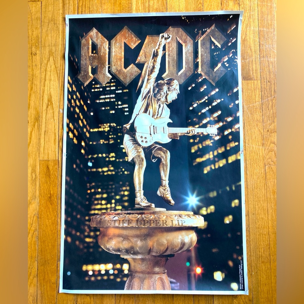 AC/DC, 'STIFF UPPER LIP' Rare Concert Poster AUTHENTIC LICENSED TO ANTHILL 2000